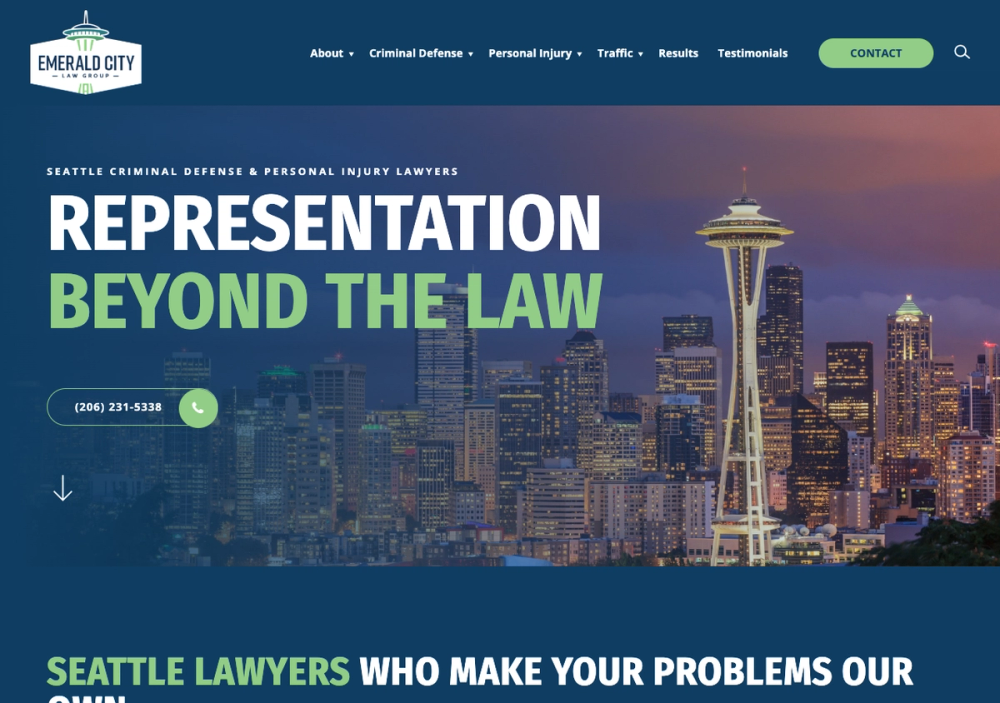 Emerald City Law Group Inc. 官网首页截图
