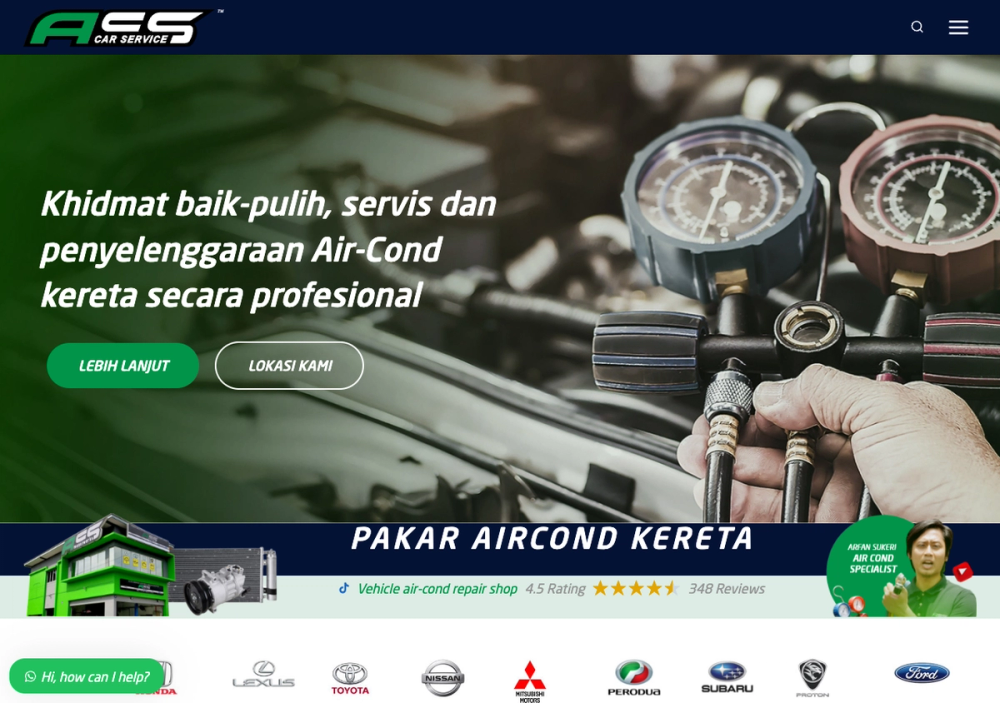 官网首页截图 · 2026-10-16 ACS Car Service - Pakar Aircond Kereta Ampang Pandan Indah 官网首页截图