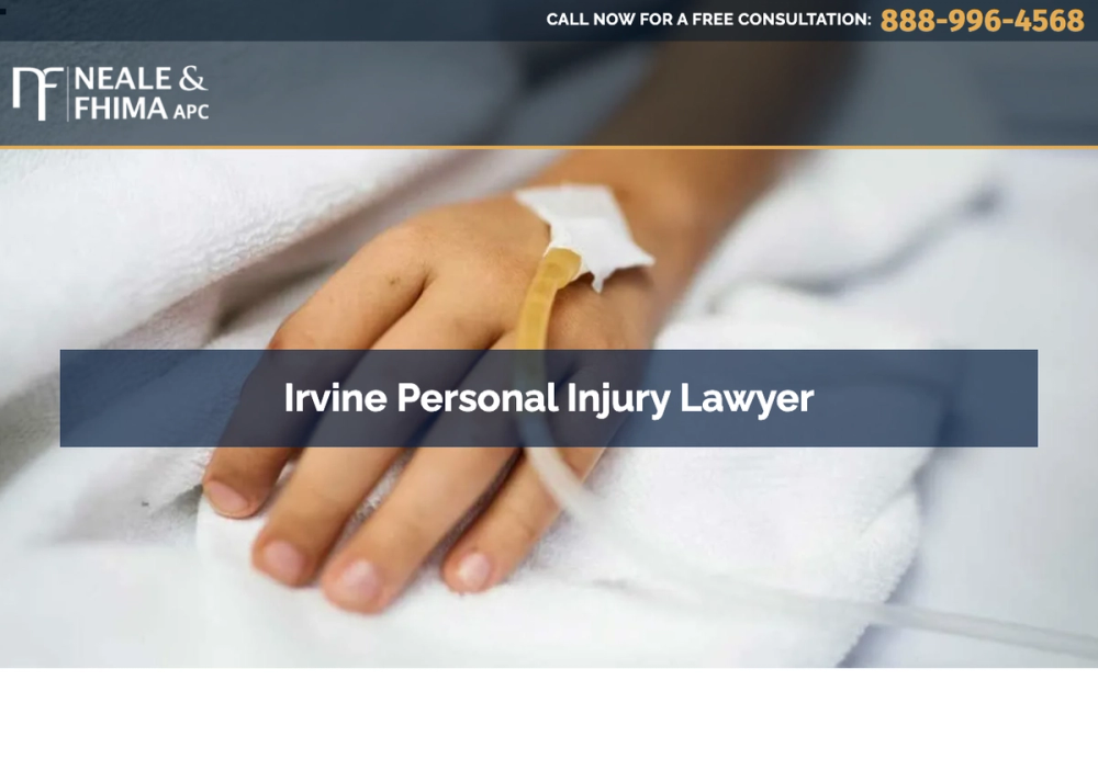 官网首页截图 · 2026-10-22 Neale & Fhima: Accident, Injury, & Lemon Law Lawyers 官网首页截图