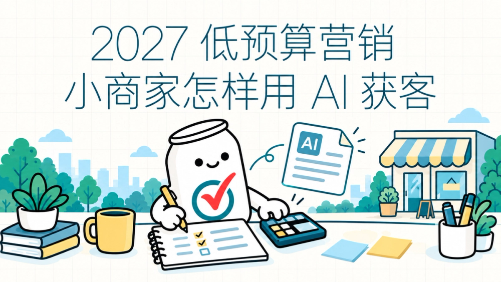 CanTrust易拉罐小人用笔记本和计算器规划2027年小商家的低预算AI营销。 CanTrust易拉罐小人用笔记本和计算器规划2027年小商家的低预算AI营销。