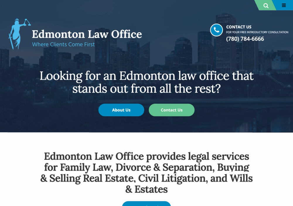 Edmonton Law Office 官网首页截图