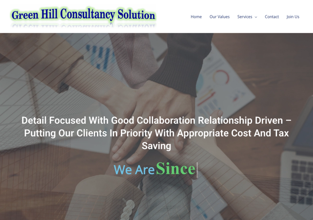 官网首页截图 · 2026-10-25 Green Hill Group (Green Hill Consultancy Solutions Sdn. Bhd.) 官网首页截图