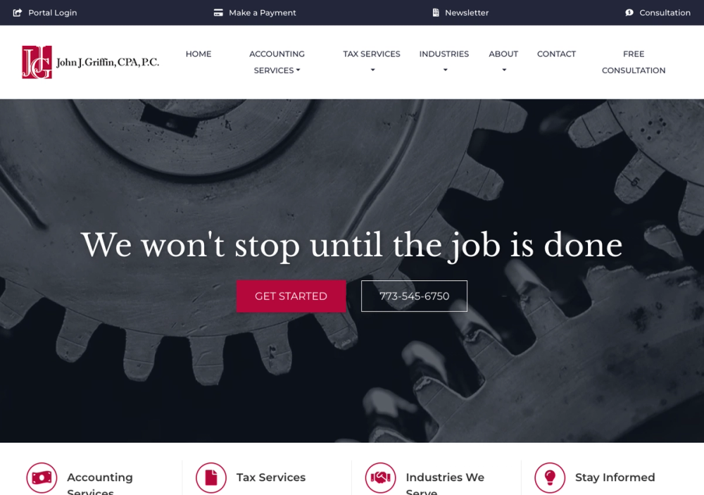 John J Griffin CPA P.C. 官网首页截图