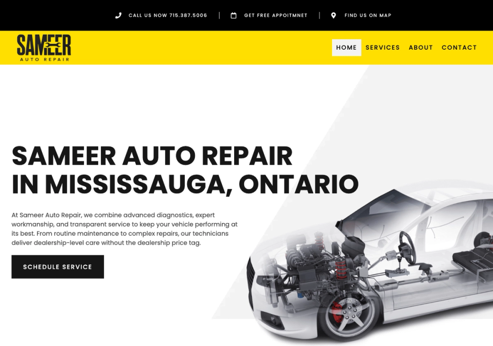 Sameer Auto Repair 官网首页截图