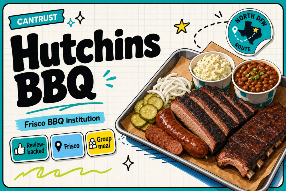 AI-generated editorial cover for Hutchins BBQ in Dallas-Fort Worth