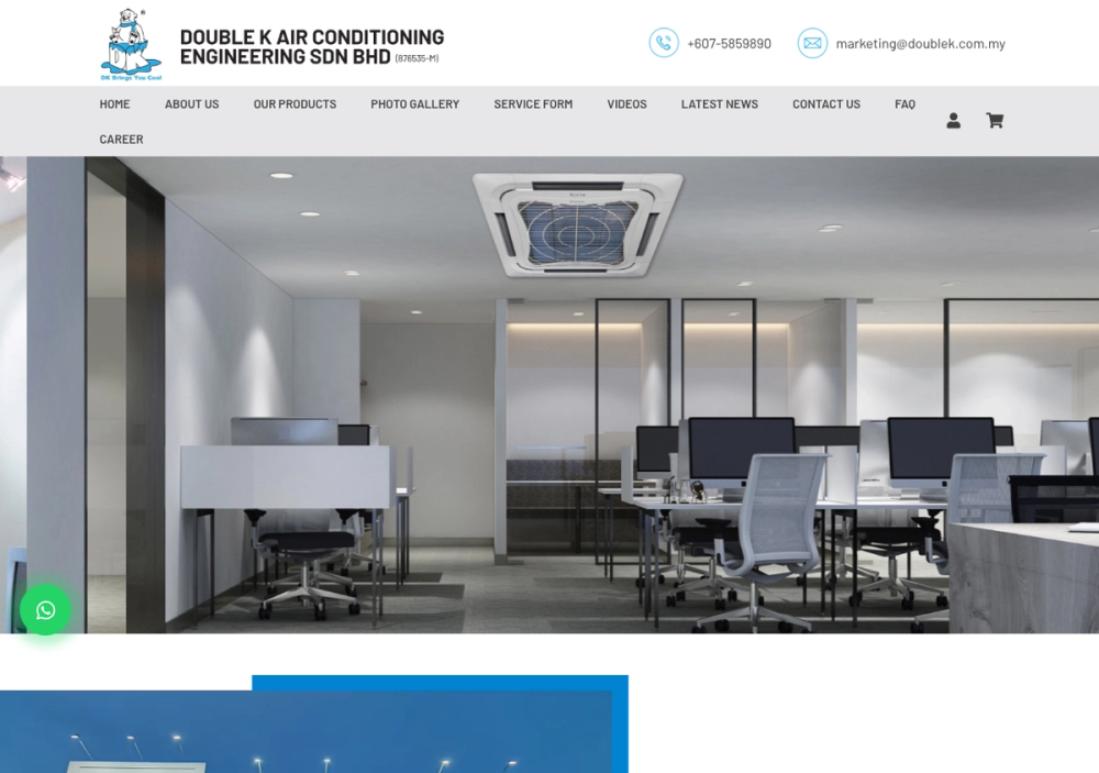 官网首页截图 · 2026-10-15 Double K Air-Conditioning & Engineering Sdn Bhd 官网首页截图