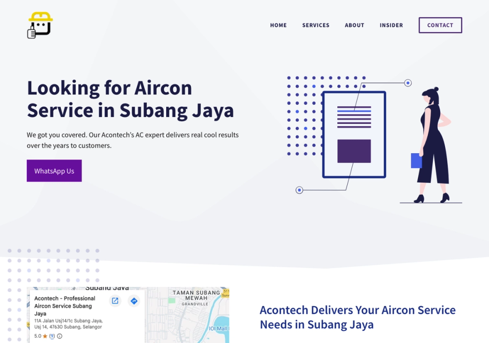 Acontech - Professional Aircon Service Subang Jaya 官网首页截图