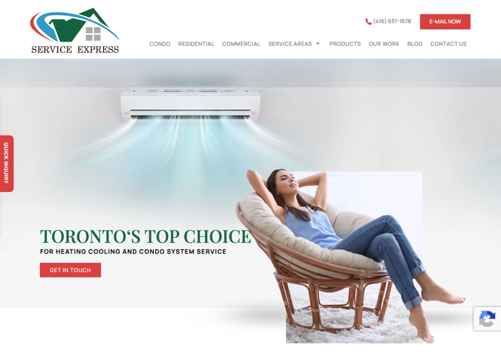 官网首页截图 · 2026-10-13 Service Express HVAC 官网首页截图