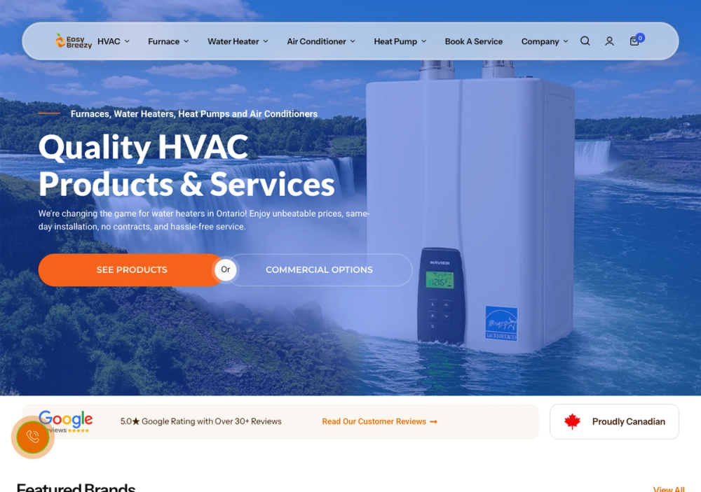Easy Breezy HVAC 官网首页截图