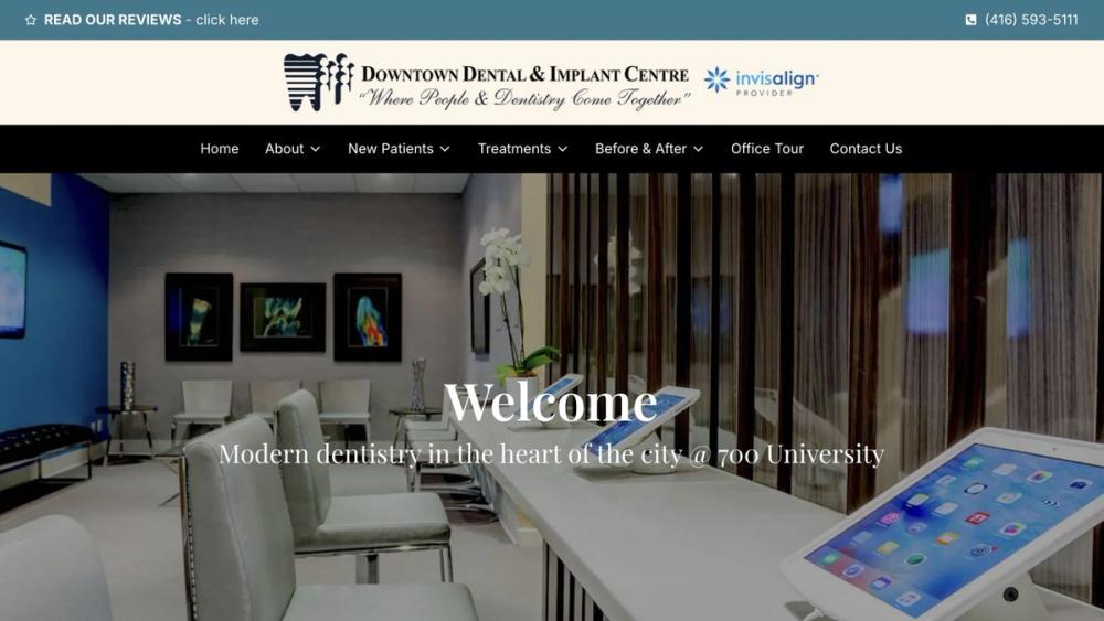 Downtown Dental Centre 官网首页截图