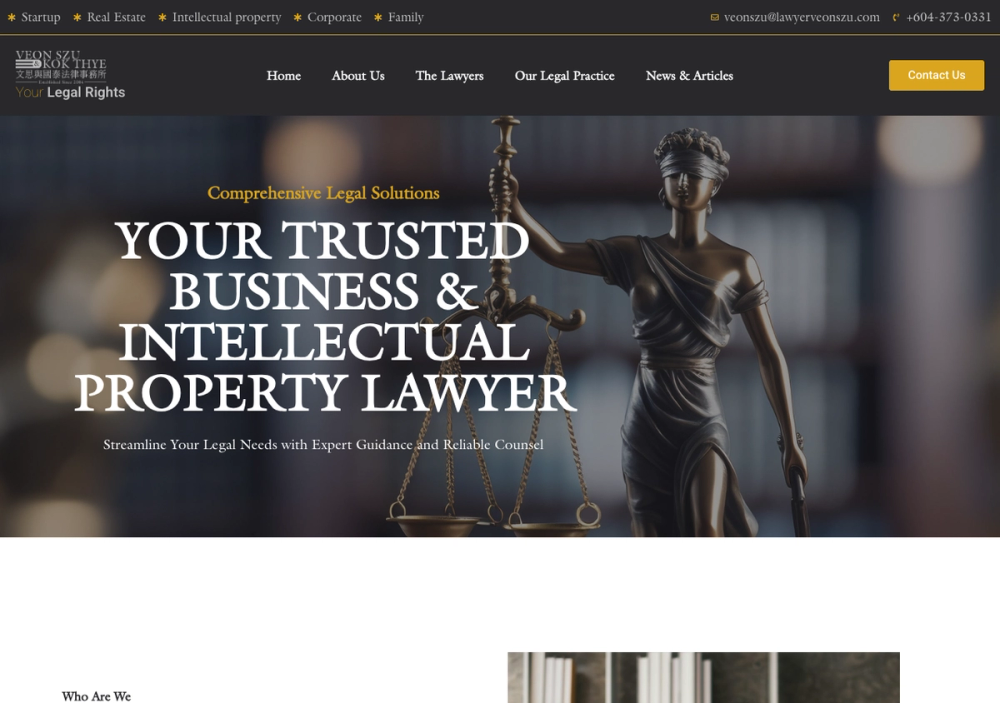 Veon Szu & Kok Thye (George Town Office) 官网首页截图