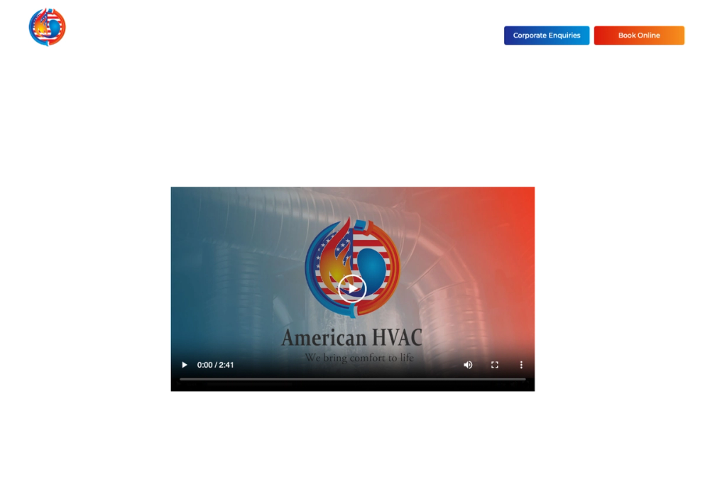American HVAC Corp 官网首页截图