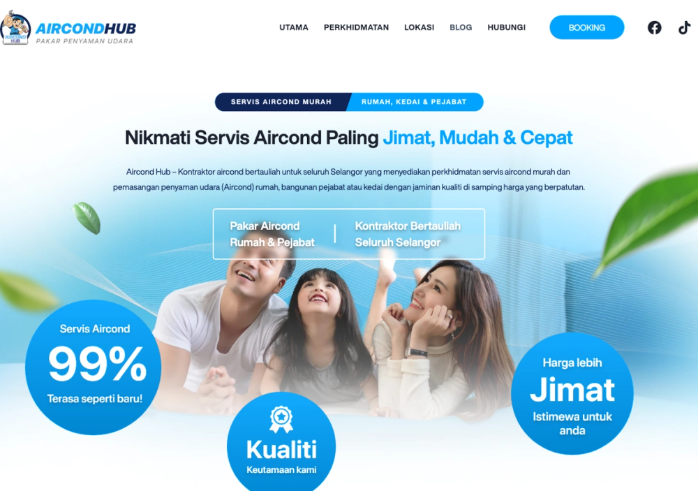 Aircond Hub - Your Air Conditioner Specialist 官网首页截图