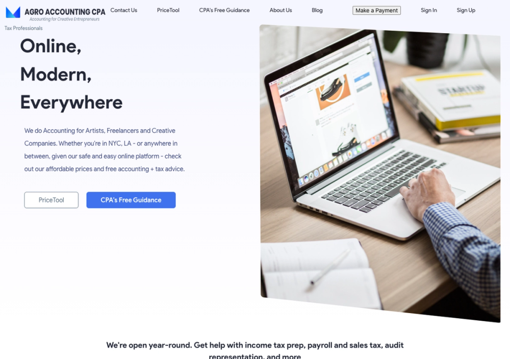 Agro Accounting CPA 官网首页截图