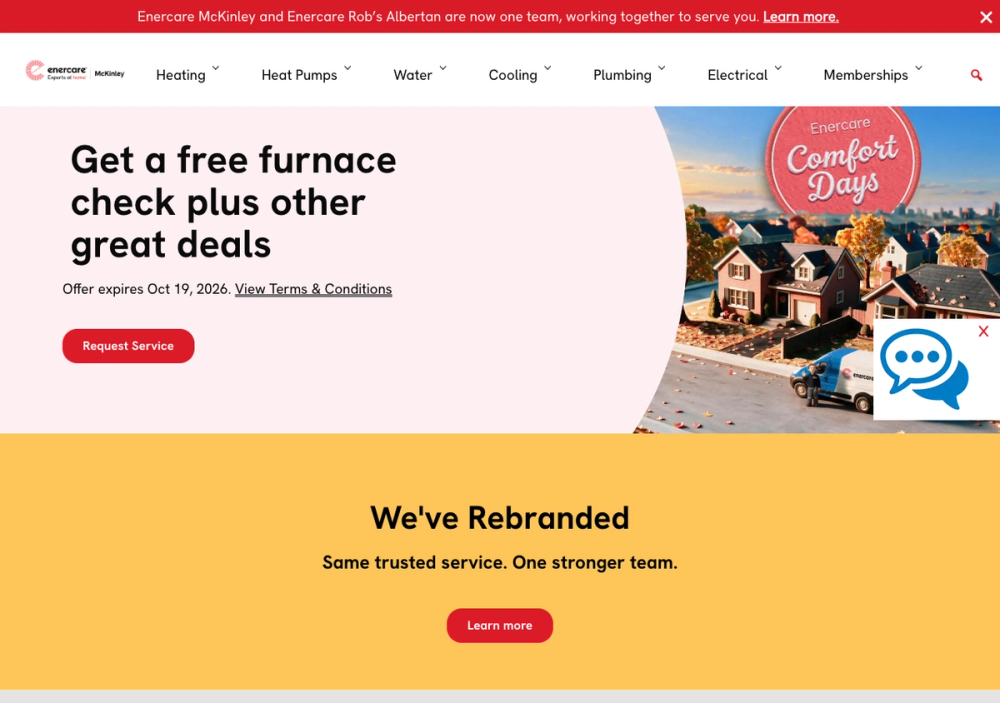Enercare McKinley 官网首页截图