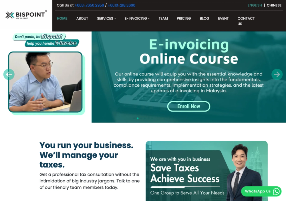 Bispoint Group of Accountants (Headquarters) 官网首页截图