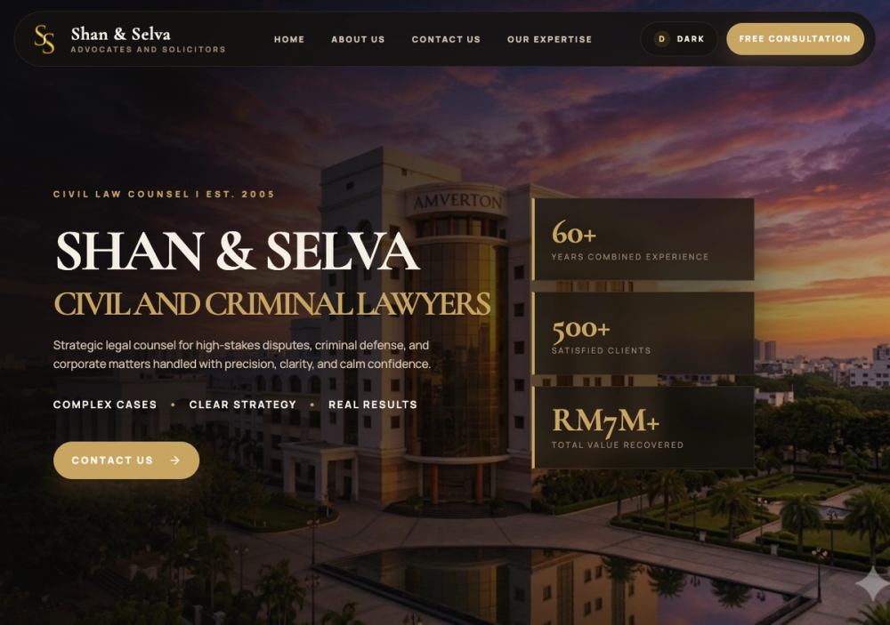 官网首页截图 · 2026-10-19 Shan and Selva 官网首页截图