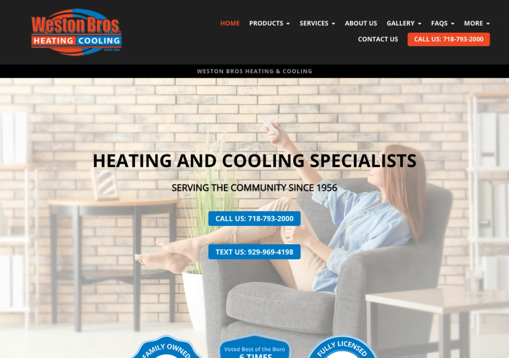 Weston Bros., Inc. 官网首页截图