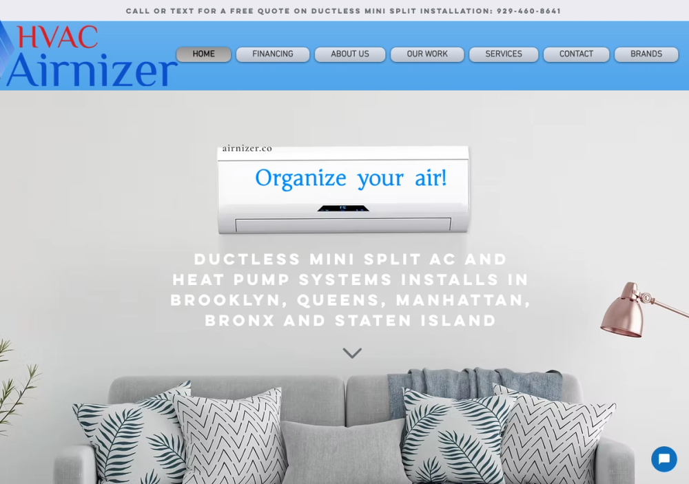 Airnizer HVAC 官网首页截图