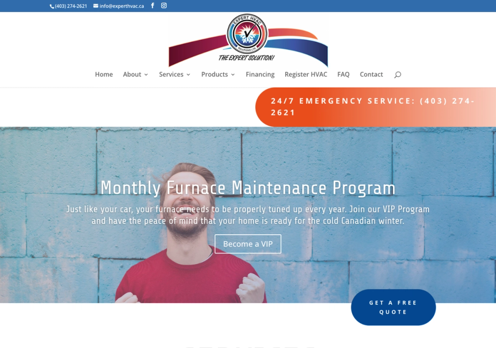 Expert Hvac Solutions Ltd 官网首页截图