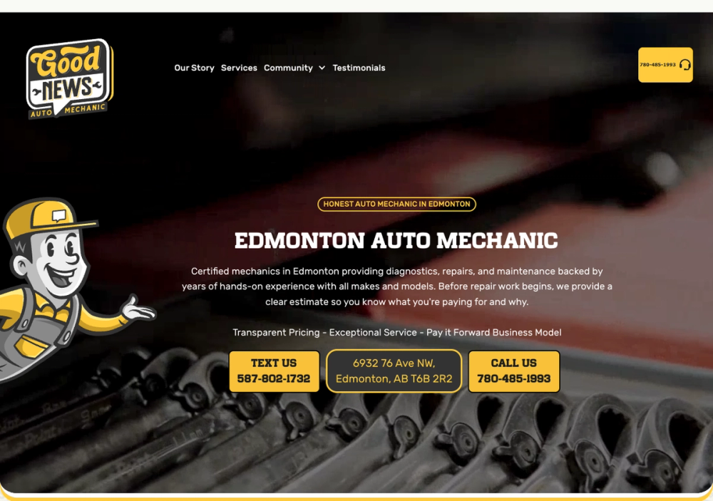 Good News Auto Mechanic 官网首页截图