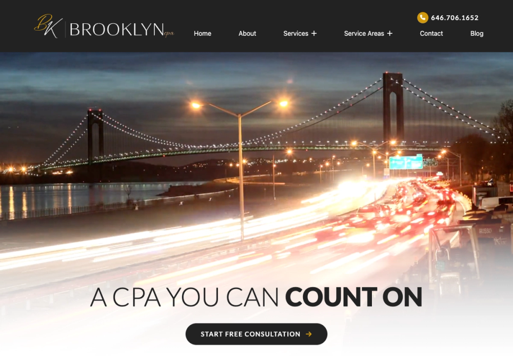 Brooklyn CPA 官网首页截图