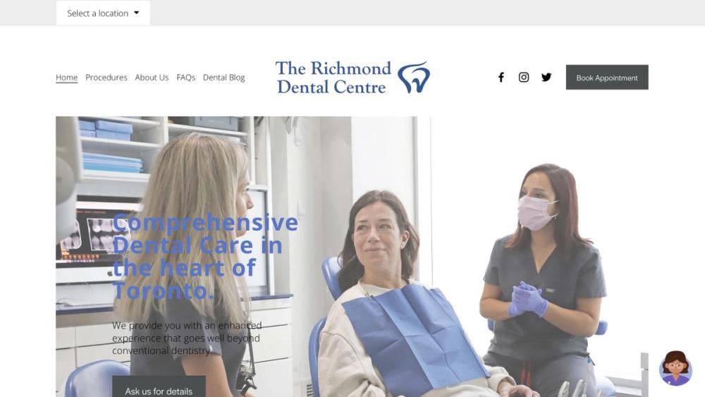 The Richmond Dental Centre 官网首页截图