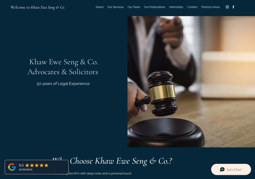 Khaw Ewe Seng & Co. 官网首页截图