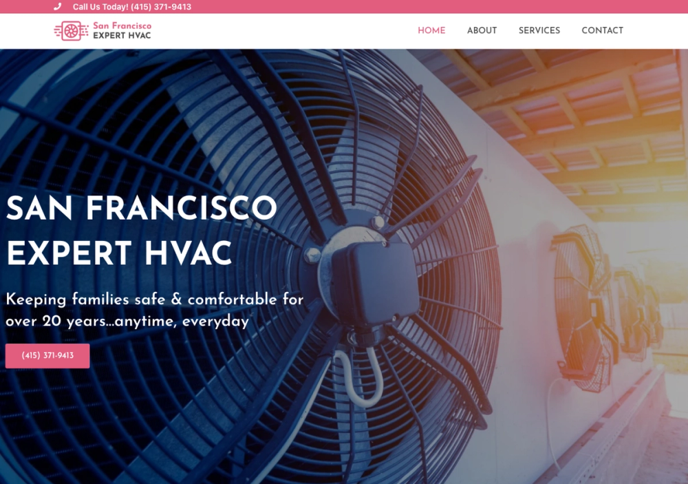 官网首页截图 · 2026-10-12 San Francisco Expert Heating and Air 官网首页截图