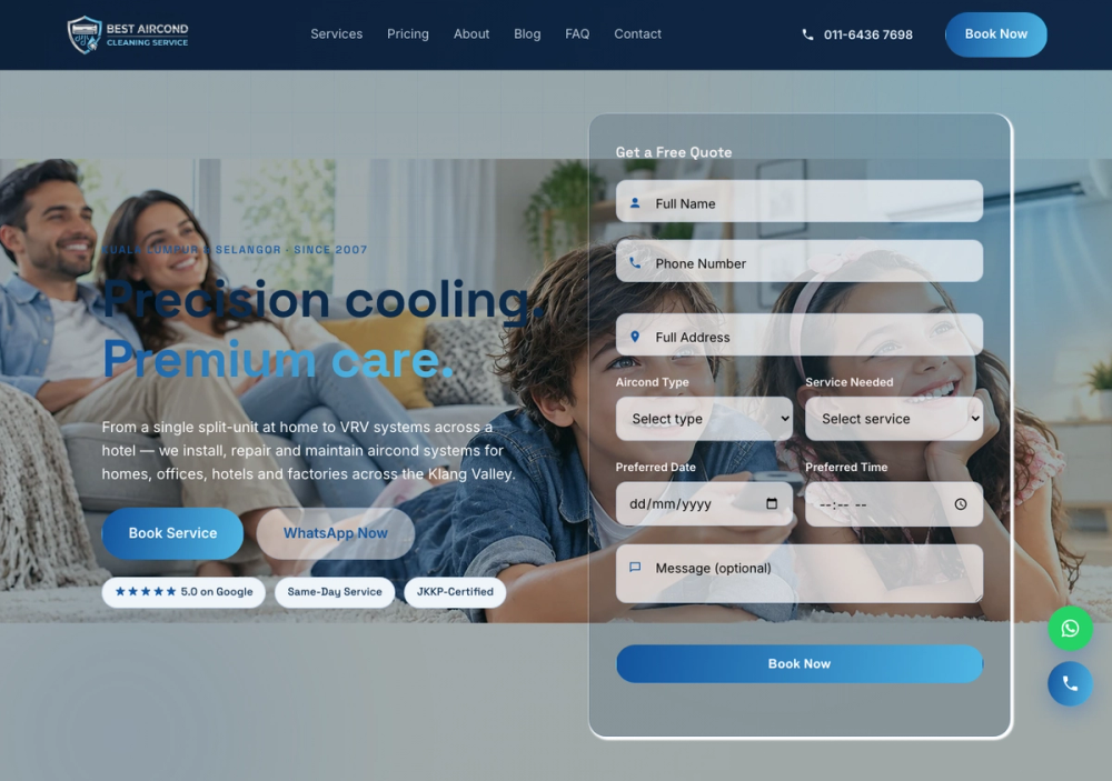 Best Aircond cleaning service 官网首页截图