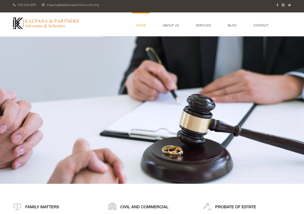 Kalpana & Partners Advocates & Solicitors 官网首页截图