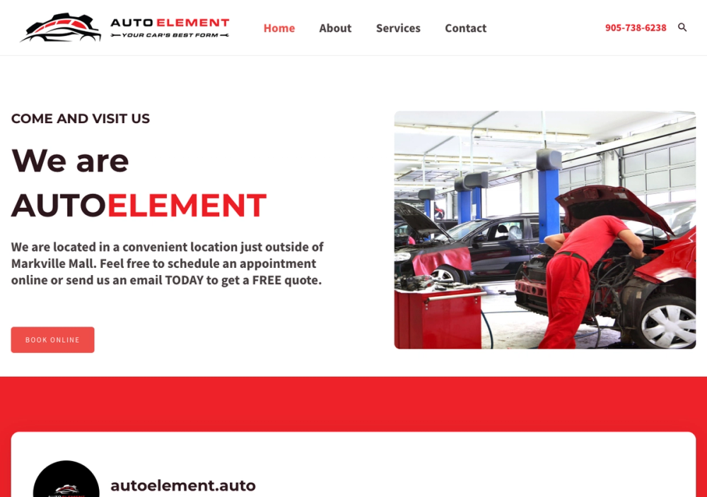 Autoelement Automotive 官网首页截图