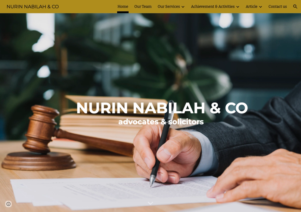 官网首页截图 · 2026-10-21 NURIN NABILAH & CO 官网首页截图