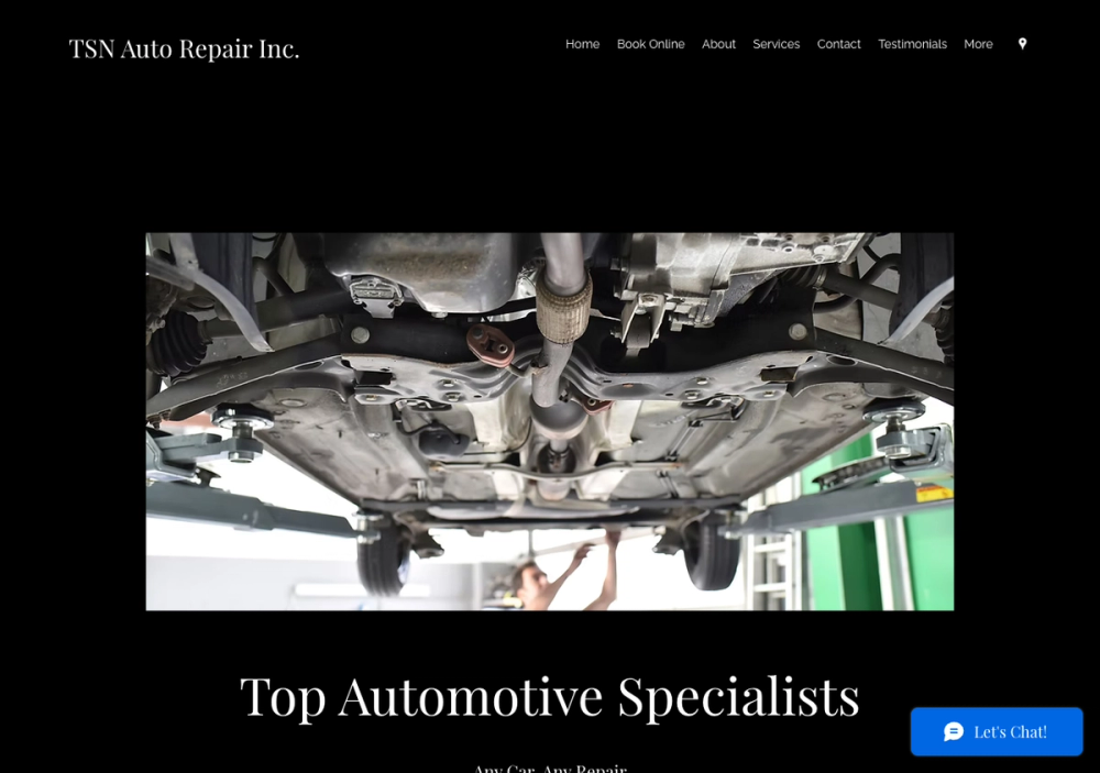 TSN Auto Repair Inc 官网首页截图