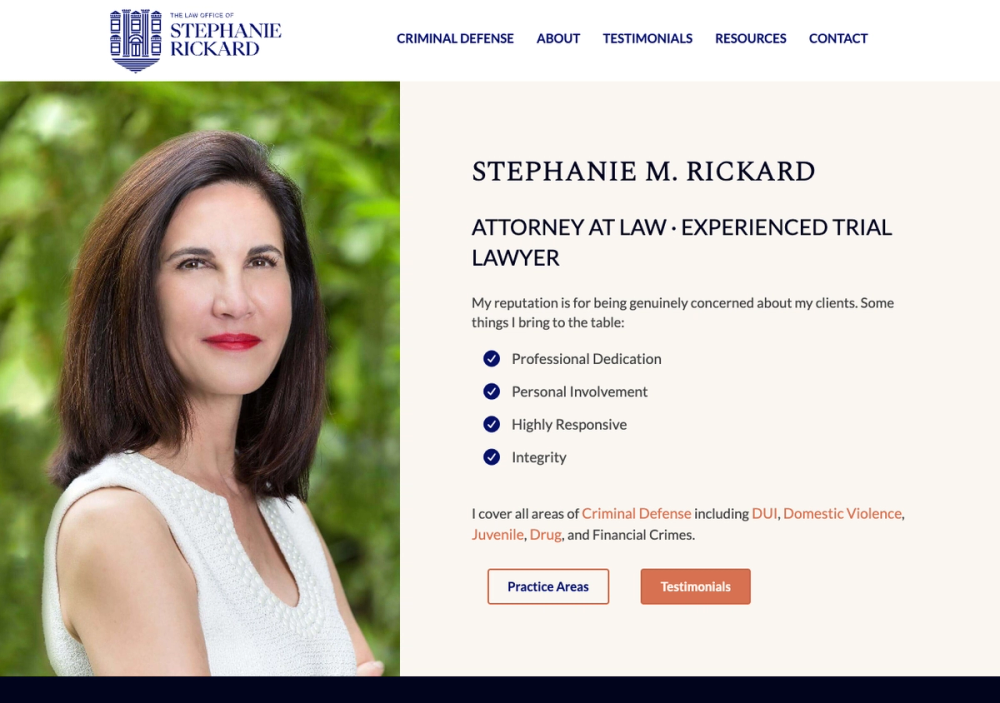 Law Office of Stephanie Rickard 官网首页截图