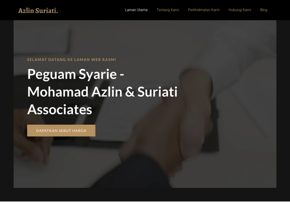 官网首页截图 · 2026-10-24 Mohamad Azlin & Suriati Associates 官网首页截图