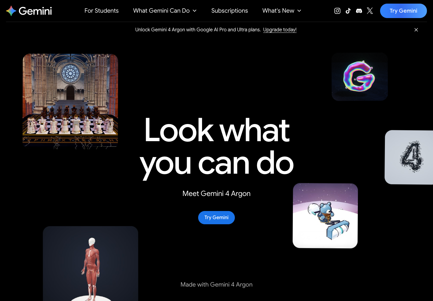 Gemini 官网首页,右上角和页面中间可见 Try Gemini 入口。 Gemini 官网首页,右上角和页面中间可见 Try Gemini 入口。