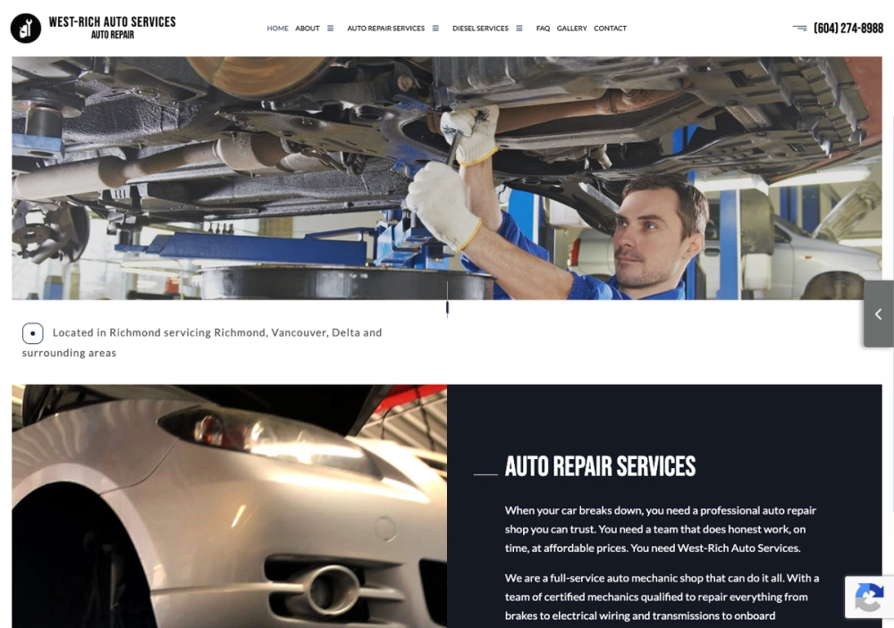 West-Rich Auto Services 官网首页截图