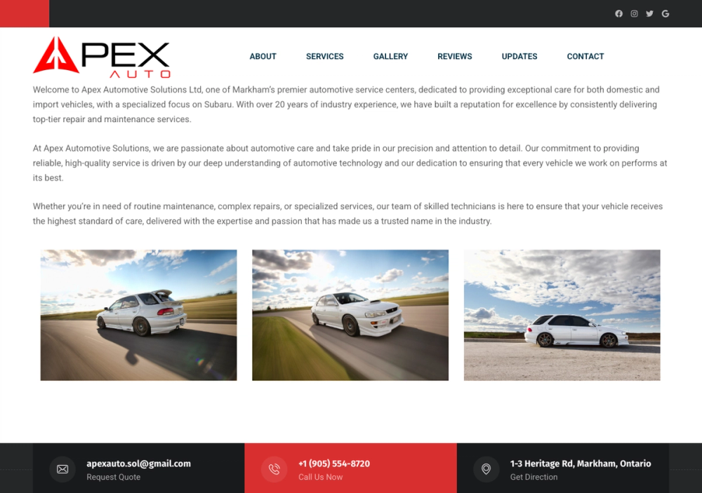 Apex Automotive Solutions Ltd 官网首页截图