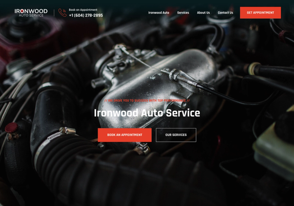 Ironwood Auto Service 官网首页截图