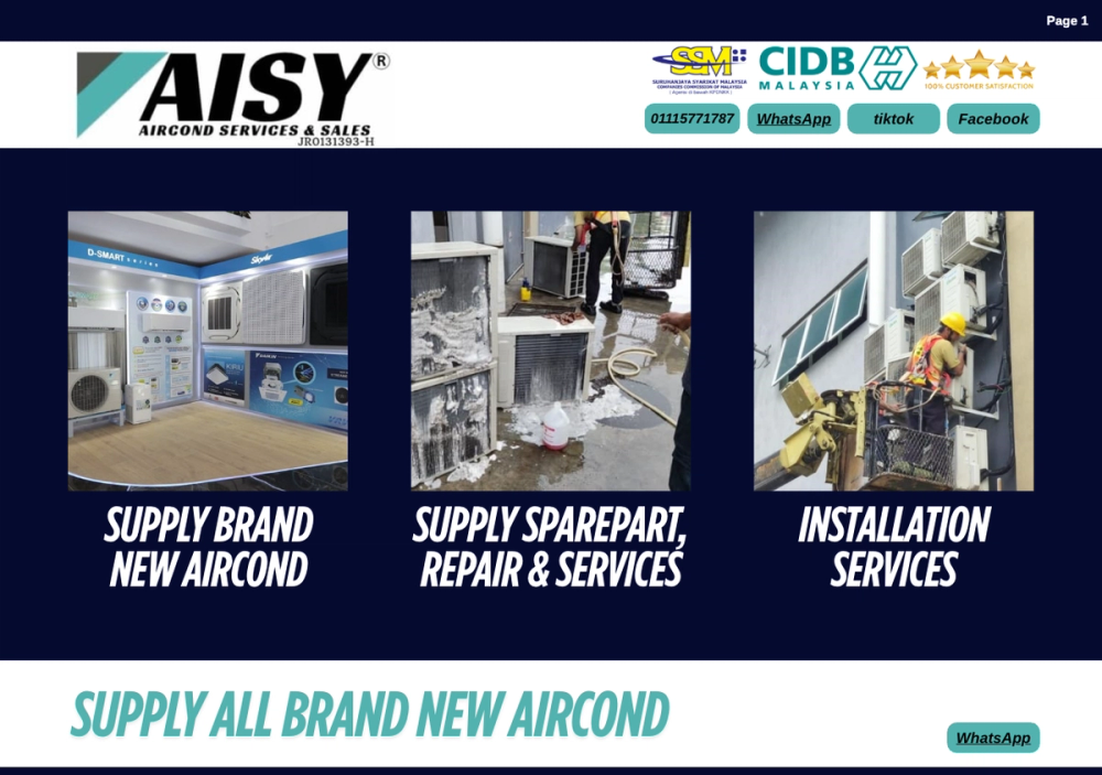 AISY AIRCOND SERVICES PETALING JAYA 官网首页截图