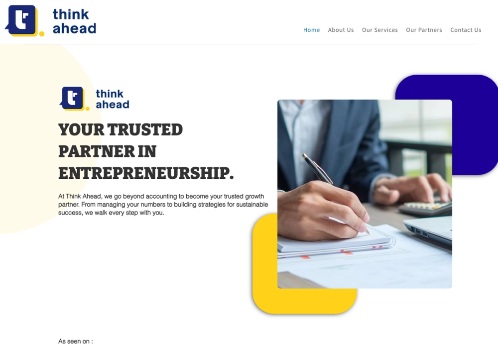 官网首页截图 · 2026-10-25 Think Ahead Consultants Sdn Bhd 官网首页截图