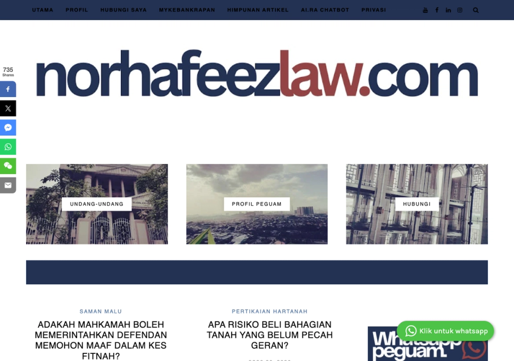 官网首页截图 · 2026-10-21 Hafeez & Hazlina 官网首页截图