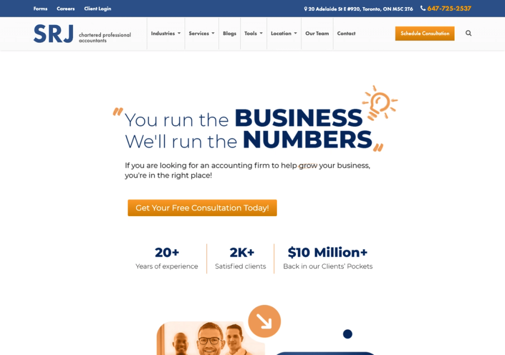 SRJ Chartered Professional Accountants 官网首页截图