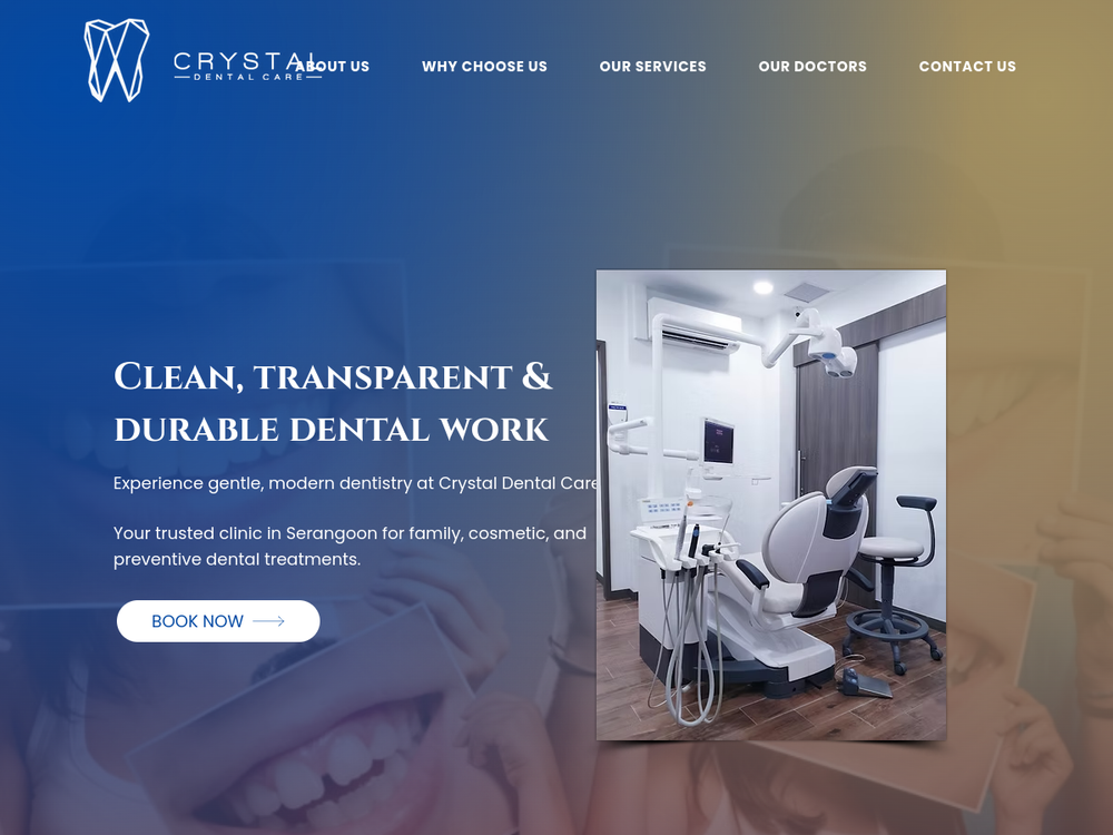Crystal Dental Care (Serangoon) 官网首页截图