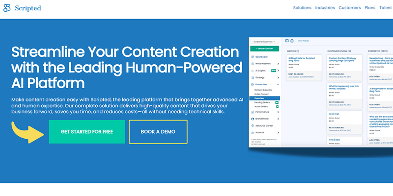 Scripted landing page