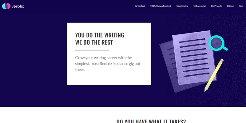 Verblio writer signup