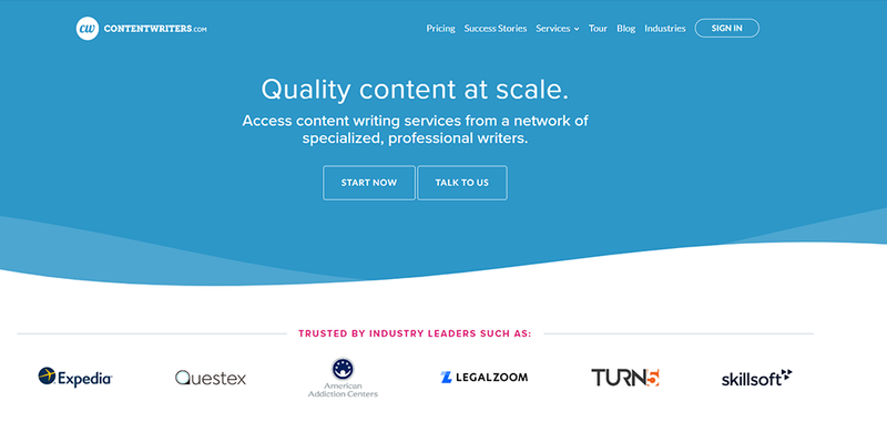 Content writers landing page