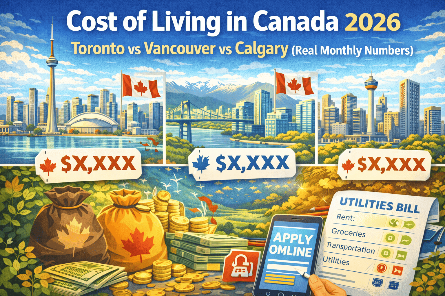 Cost of Living in Canada 2026 — Toronto vs Vancouver vs Calgary (Real ...