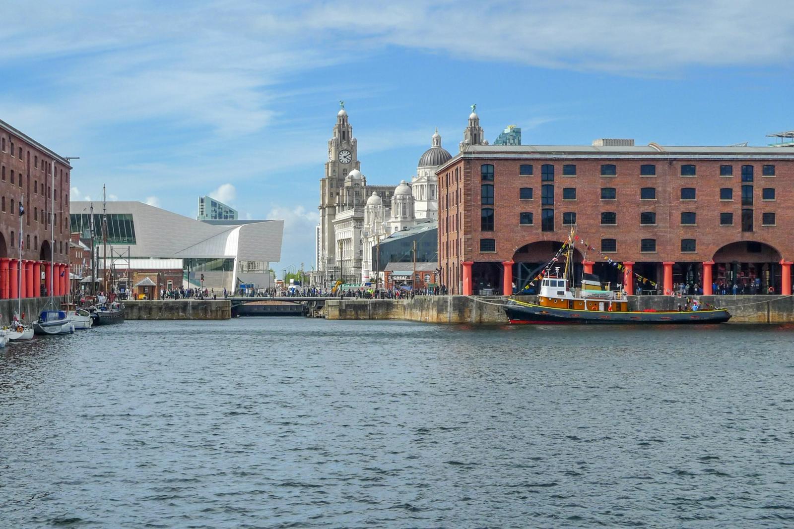 Liverpool's Albert Dock with the Royal Liver Building behind